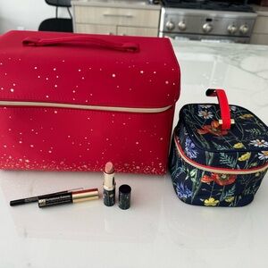 SOLD Estée Lauder cosmetic cases w/ mini eyeliner, mascara and lipstick